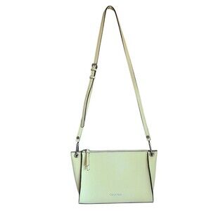 calvin klein renya crossbody bag purse butter yellow vegan leather